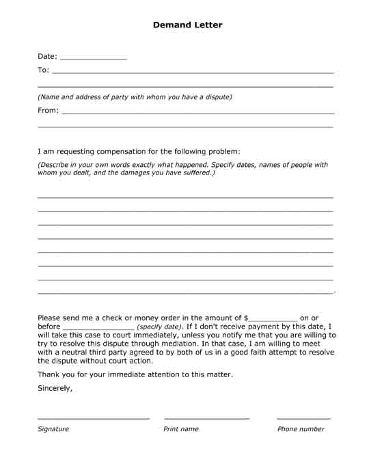 free printable request compensation letter